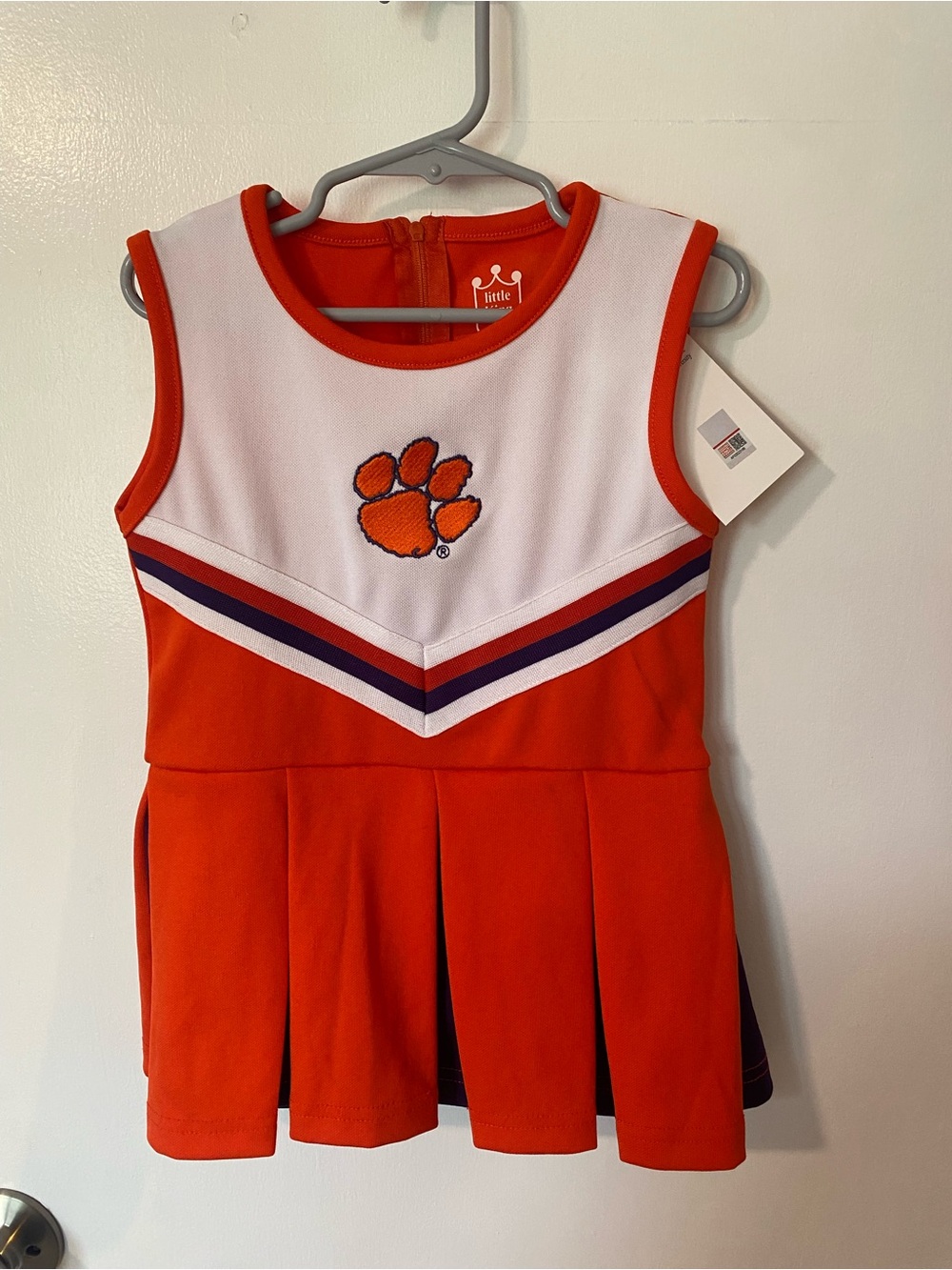 NWT Little King Clemson Cheerleader Dress Top with Orange Tiger Paw